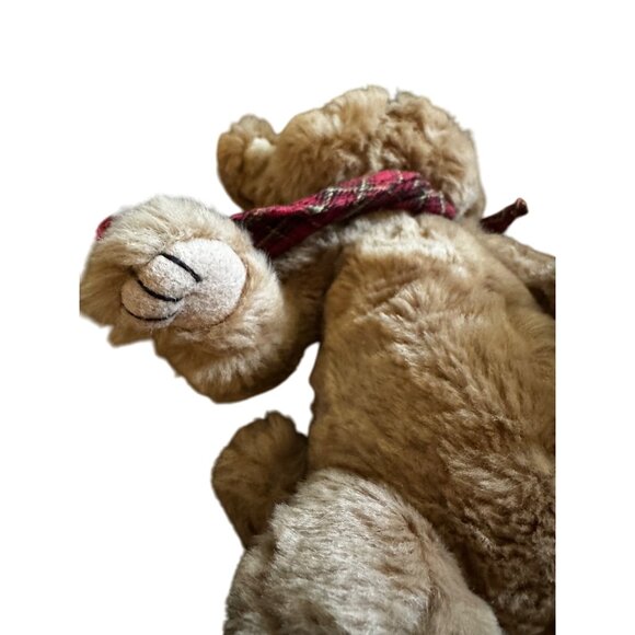 Boyds Bears Simon T Poochley Beans Dog Bulldog Red Plaid Bandana - Picture 7 of 11